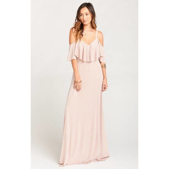 Show Me Your Mumu Renee Maxi Dress Dancing Queen Shine Blush XXS - Picture 1 of 8